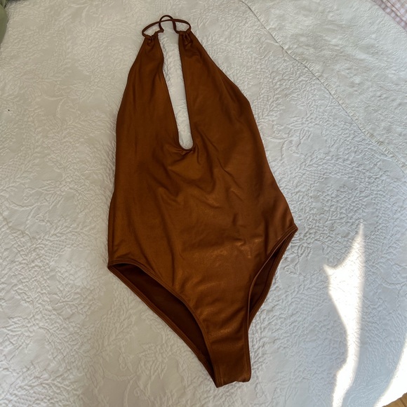 H&M Other - H&M Brown Halter One-Piece Swimsuit
